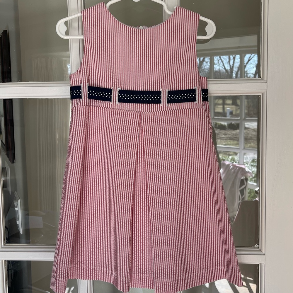 Classic Prep Children’s Wear CPC Girls Seersucker red white dress size 3